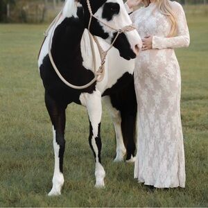 House of CB Isoline Lace Long Sleeve Maternity Gown